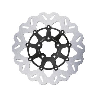 Colored Disc Wave DF FLW Floating Brake Disc Anodized Inner Aluminium Carrier Gloss Black 11,8" Front