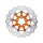 Colored Disc Wave DF FLW Floating Brake Disc Anodized Inner Aluminium Carrier Orange 11,8" Front