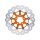 Colored Disc Wave DF FLW Floating Brake Disc Anodized Inner Aluminium Carrier Orange 11,5" Rear