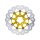 Colored Disc Wave DF FLW Floating Brake Disc Anodized Inner Aluminium Carrier Gold 11,8" Front