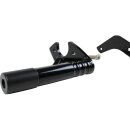 Club Style Engine Guard for M8 Softail with Oil Cooler Protection Black Powder Coated Rear