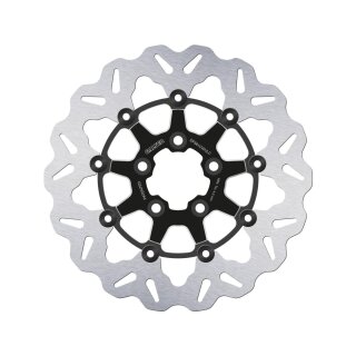 Colored Disc Wave DF FLW Floating Brake Disc Anodized Inner Aluminium Carrier Black Cut 11,5" Rear