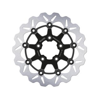 Colored Disc Wave DF FLW Floating Brake Disc Anodized Inner Aluminium Carrier Black Cut 11,5" Front