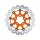 Colored Disc Wave DF FLW Floating Brake Disc Anodized Inner Aluminium Carrier Orange 11,5" Front