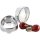 Visor Bezel Kit for Deuce Style Turn Signals Clear lens, with red bulb, double filament Chrome