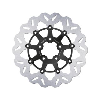 Colored Disc Wave DF FLW Floating Brake Disc Anodized Inner Aluminium Carrier Gloss Black 11,5" Front