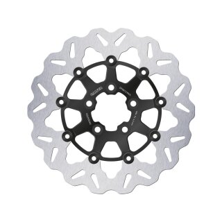 Colored Disc Wave DF FLW Floating Brake Disc Anodized Inner Aluminium Carrier Gloss Black 11,5" Rear