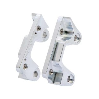 13" Rotor Axial Brake Caliper Adapter For 330mm (13") rotors Aluminium Polished Dual Disc