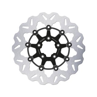 Colored Disc Wave DF FLW Floating Brake Disc Anodized Inner Aluminium Carrier Black Cut 11,8" Front