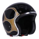 Jet Helm skull bucket schwarz Flammen Gold 13 1/2 ECE 22.06