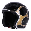 Jet Helm skull bucket schwarz Flammen Gold 13 1/2 ECE 22.06