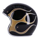 Jet Helm skull bucket schwarz Flammen Gold 13 1/2 ECE 22.06