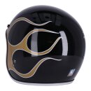 Jet Helm skull bucket schwarz Flammen Gold 13 1/2 ECE 22.06