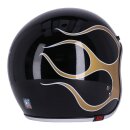 Jet Helm skull bucket schwarz Flammen Gold 13 1/2 ECE 22.06