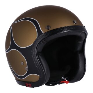 Jet Helm skull bucket Gold matt Flammen 13 1/2 ECE 22.06