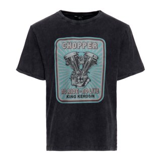 King Kerosin Chopper t-shirt oilwashed black