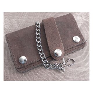 Amigaz Chain Wallet Brown Leather Soft 6"