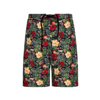 King Kerosin Hawaiian Plants swimshort black