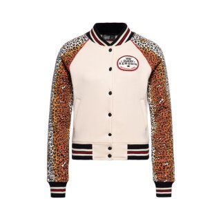 Queen Kerosin Rock N Roll jacket panther print ecru