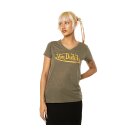 Von Dutch V-neck t-shirt logo kaki women