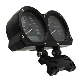 Vitys Design, adjustable dual gauge holder. Black