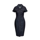 Queen Kerosin Pinstripe Retro Pencil dress rinsed wash denim
