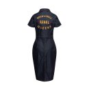 Queen Kerosin Pinstripe Retro Pencil dress rinsed wash denim