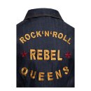 Queen Kerosin Pinstripe Retro Pencil dress rinsed wash denim