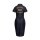 Queen Kerosin Pinstripe Retro Pencil dress rinsed wash denim