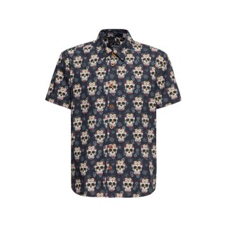 King Kerosin Vintage Skull & Flowers t-shirt black