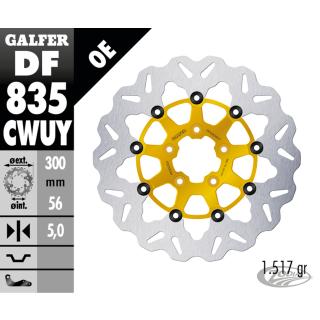 Galfer Wave FR Floating 11.8" Gold