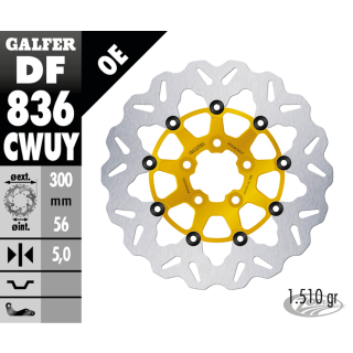 Galfer Wave RR Floating 11.8" Gold