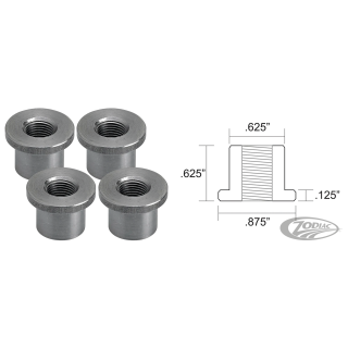 Flanged Bungs 1/8" NPT Thread 4Pck