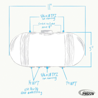 Domed Steel Oil Tank 3/4 Gallon