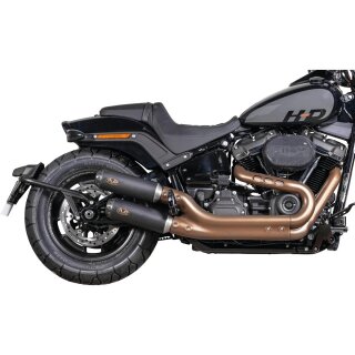 Double Slip-On Muffler Set Endcap Tracker Carbon Black Ceramic Coated