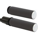 Knurled Fusion Grips Black Rubber, Black Endcap 1"...