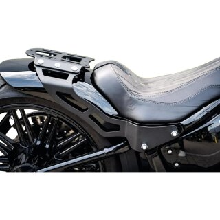 Custombike Luggage Rack For Early TC Softail with 260/18 Tire and Customfender Black Powder Coated