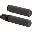 Knurled Fusion Grips Black Rubber, Chrome Endcap 1"...