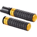 Speedliner Grips Black Rubber, Gold Inner Collar and...