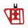V1 Performance Passenger Mini Floorboards Red Anodized