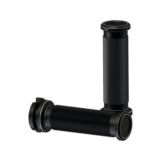 SP-S Grips Black Cut Anodized 1" Throttle Cables