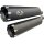 Double Slip-On Muffler Set Endcap Revolver Chrome