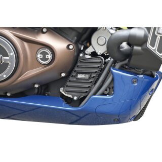 Heat Exchanger Cover SP-S Design, Ribbed, Including Mounting Parts Black Powder Coated