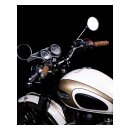 Trip Machine, leather handlebar grip wraps. Tobacco brown