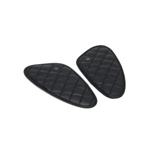Trip Machine, Diamond leather gas tank pad set. Black