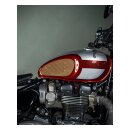 Trip Machine, Diamond leather gas tank pad set. Tobacco