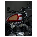 Trip Machine, Diamond leather gas tank pad set. Tobacco