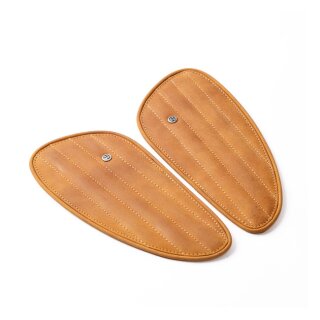 Trip Machine, Classic leather tank pad set. Tan