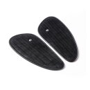 Trip Machine, Classic leather tank pad set. Black suede