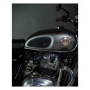 Trip Machine, Classic leather tank pad set. Black suede